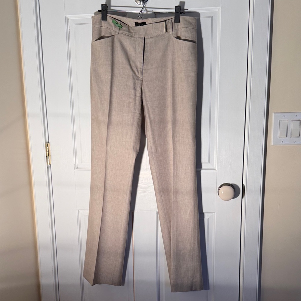 WHBM Women’s Boot Cut Beige Trousers Dress Pants size 10